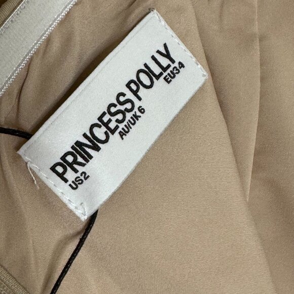 NWT Princess Polly Langdon Strapless Mini Dress sz 2 Beige Lined - Picture 8 of 10